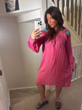 Load image into Gallery viewer, Pink sequin luxe kaftan dress
