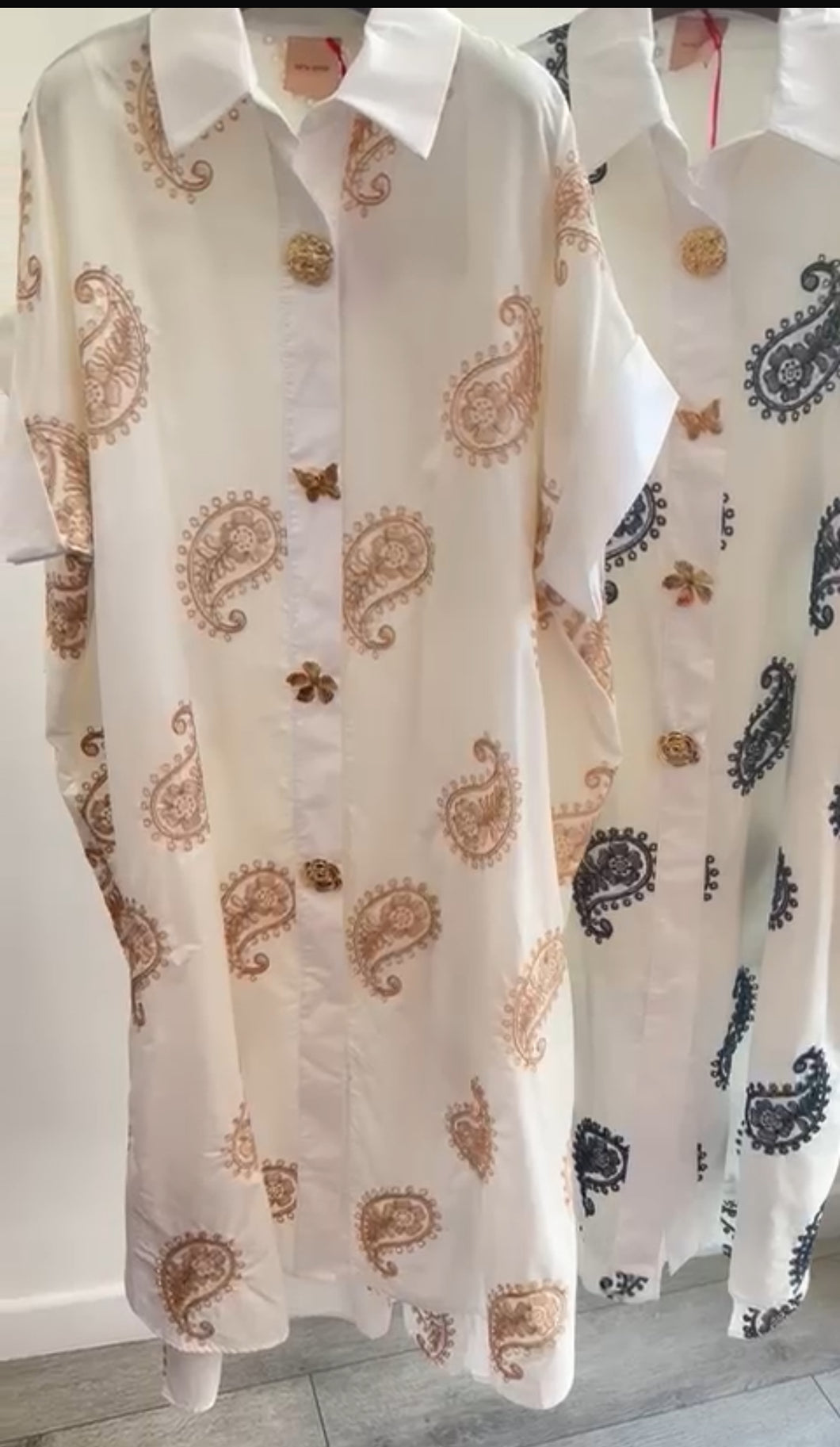 Italian embroidered shirt dress