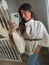 Load image into Gallery viewer, Cream belted cape
