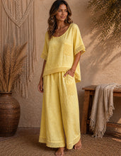 Load image into Gallery viewer, Yellow boho linen co ord
