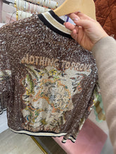 Load image into Gallery viewer, Nothing to prove sequin bomber jacket
