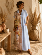 Load image into Gallery viewer, Striped golden girl shirt dress
