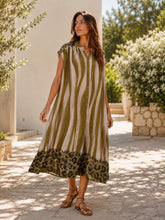 Load image into Gallery viewer, Stripe &amp; leopard flow dress
