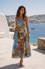 Load image into Gallery viewer, Lurex lady face maxi strappy dress
