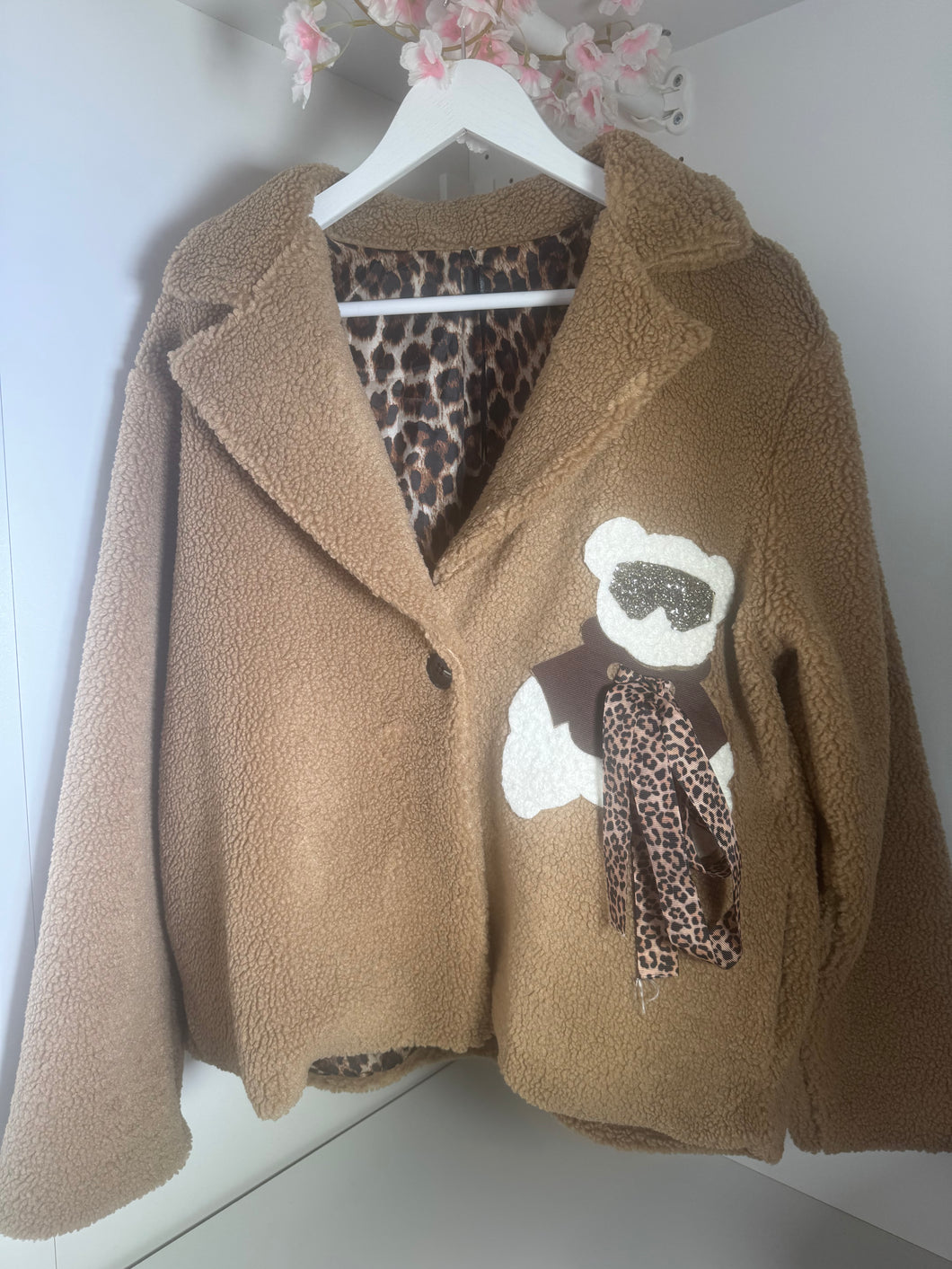 Thick oversized teddy bear jacket