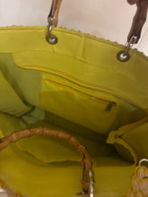 Load image into Gallery viewer, Lime boho eye tote bag

