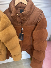 Load image into Gallery viewer, Puffa jackets with fluffy teddy detail 2 colours
