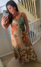 Load image into Gallery viewer, Floral leop strap lurex dress
