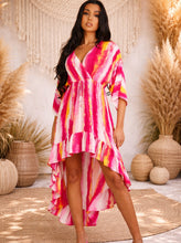 Load image into Gallery viewer, Tie dye dip hem midi dress
