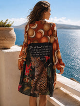 Load image into Gallery viewer, Orange print leopard tunic dress shirt
