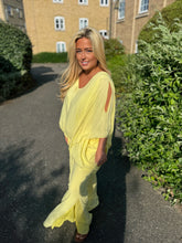 Load image into Gallery viewer, Yellow cut out trouser luxe co ord
