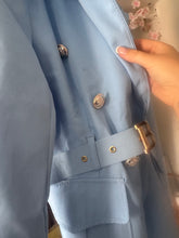 Load image into Gallery viewer, Blue B belted blazer
