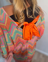 Load image into Gallery viewer, Orange zigzag lurex dress
