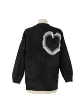 Load image into Gallery viewer, Black heart fluffy cardigan
