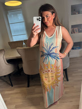 Load image into Gallery viewer, Sun &amp; palm lurex dress
