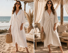 Load image into Gallery viewer, 100% linen knot dress
