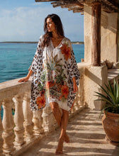 Load image into Gallery viewer, Leopard palm kaftan dress
