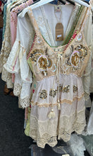 Load image into Gallery viewer, Strappy luxe boho midi dress beige
