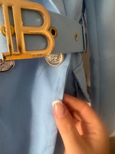 Load image into Gallery viewer, Blue B belted blazer
