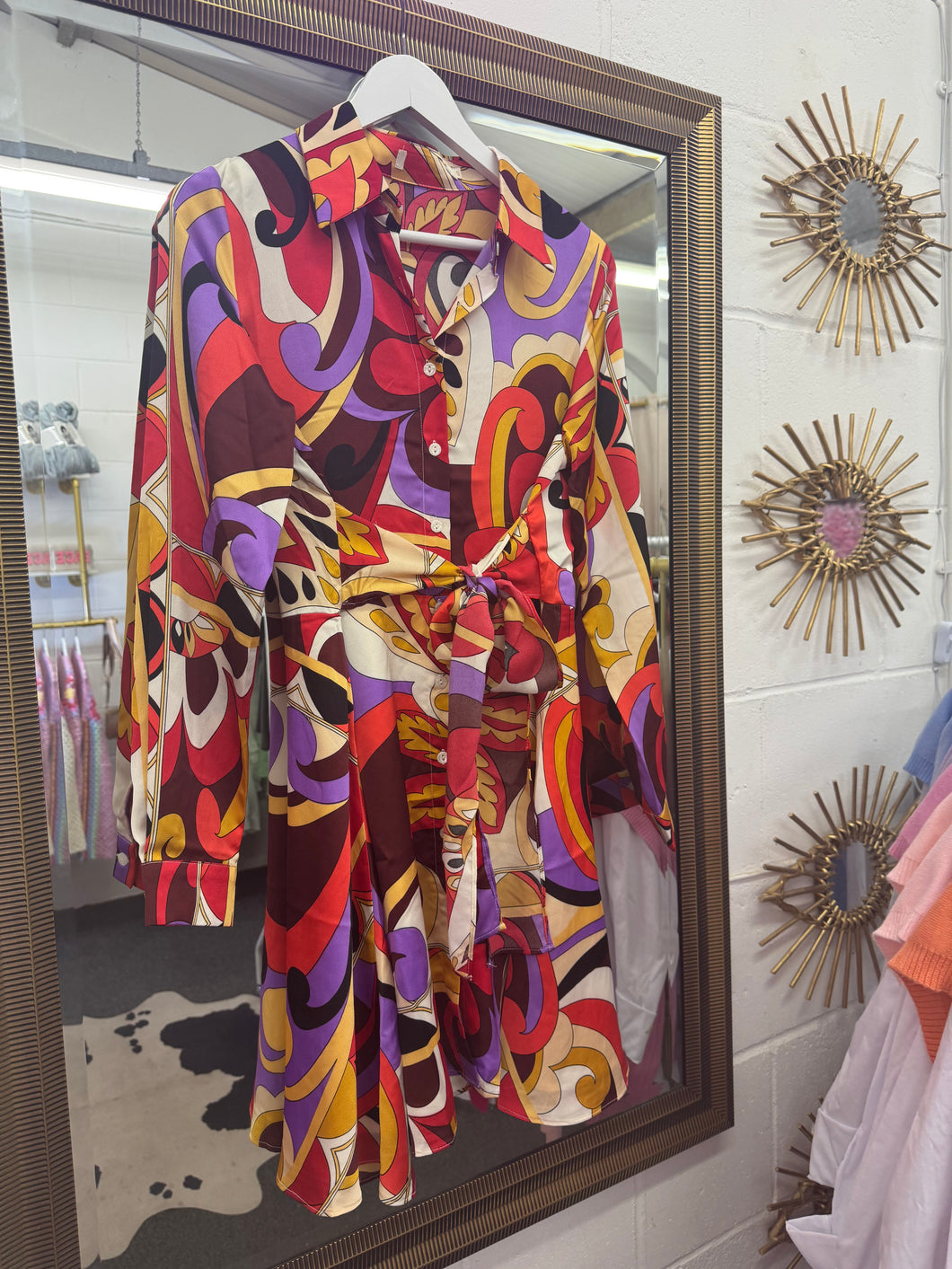 Retro print dress