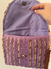 Load image into Gallery viewer, Lilac &amp; gold clutch summer bag
