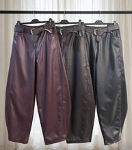 Load image into Gallery viewer, Maya faux leather barrel trousers
