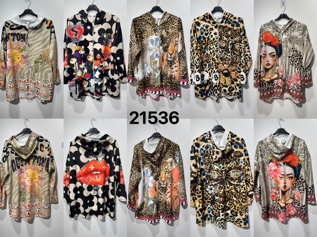 Viral print hoody jackets