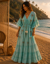 Load image into Gallery viewer, Palm tree luxe maxi boho dress
