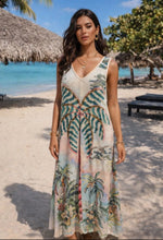 Load image into Gallery viewer, Palm tree maxi lurex dress
