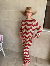 Load image into Gallery viewer, Red lurex cover up dress
