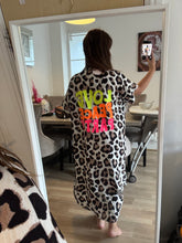Load image into Gallery viewer, Leopard curve dress graffiti writing on back
