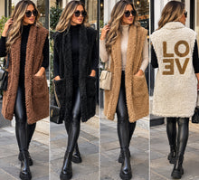 Load image into Gallery viewer, Love slogan fluffy gillet
