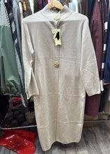 Load image into Gallery viewer, Gold button knit cardigan jumper dress
