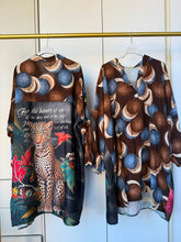 Load image into Gallery viewer, Blue print tunic leopard shirt dress
