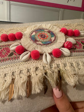 Load image into Gallery viewer, Pom Pom boho clutch bag
