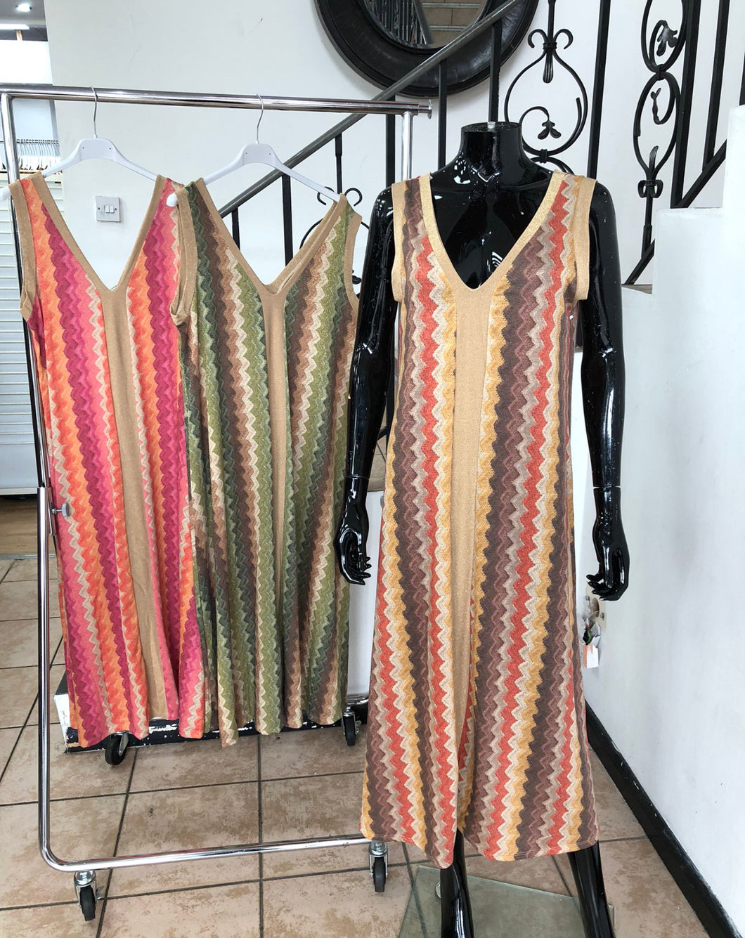 Zigzag lurex dress curve