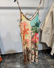 Load image into Gallery viewer, Floral leop strap lurex dress

