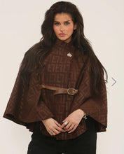 Load image into Gallery viewer, Brown belted cape
