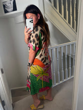 Load image into Gallery viewer, Best seller print tiger positive vibes  lurex midi dress
