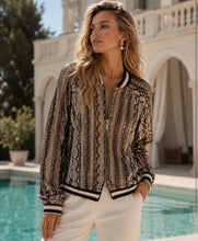 Load image into Gallery viewer, Cici sequin bomber jacket brown
