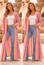 Load image into Gallery viewer, Pink zigzag open kaftan cardigan
