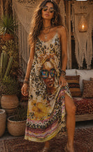 Load image into Gallery viewer, Strappy lurex yellow lady maxi dress
